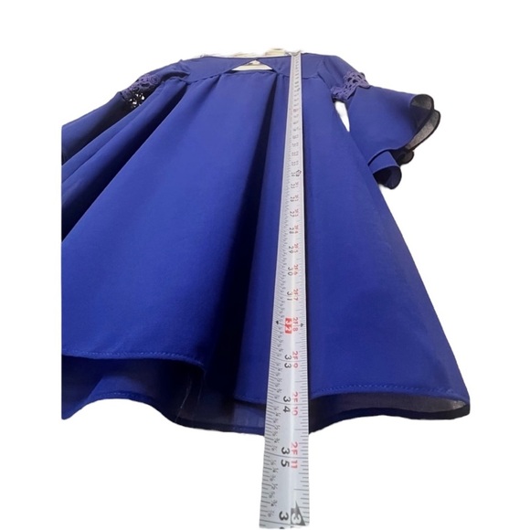 By and By cobalt blue dress, bell sleeves and crochet detailing, Size Medium - Picture 11 of 11